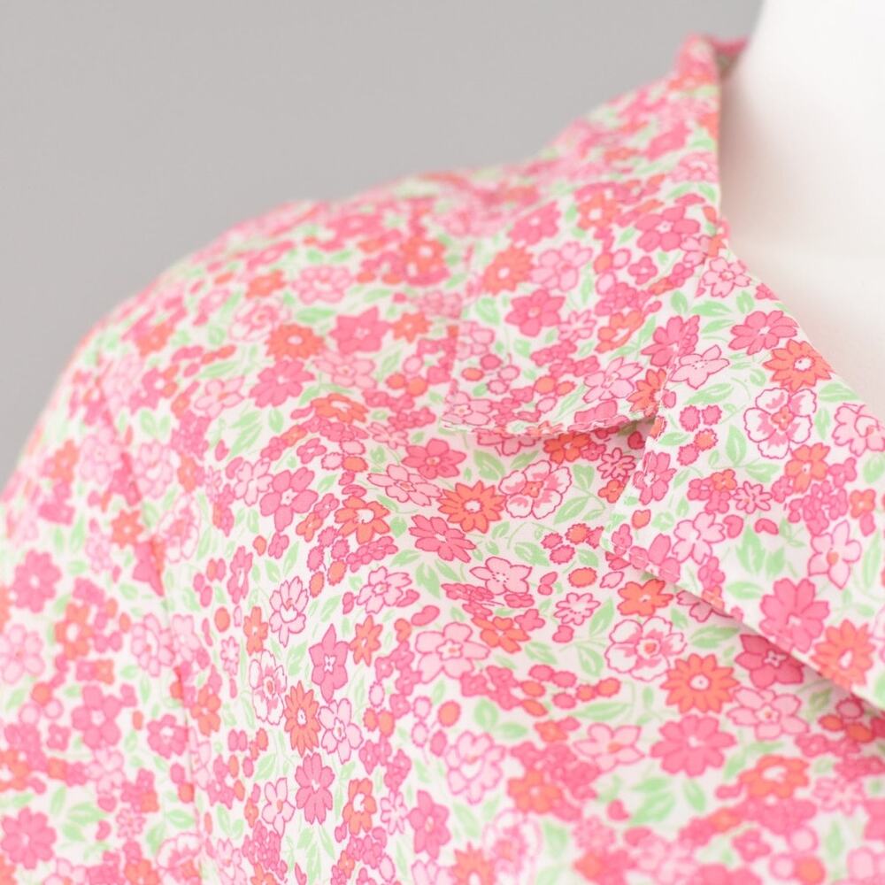 Vintage Basic Editions Pink Floral Short Sleeve Shirt Women's XL - Picture 4 of 10